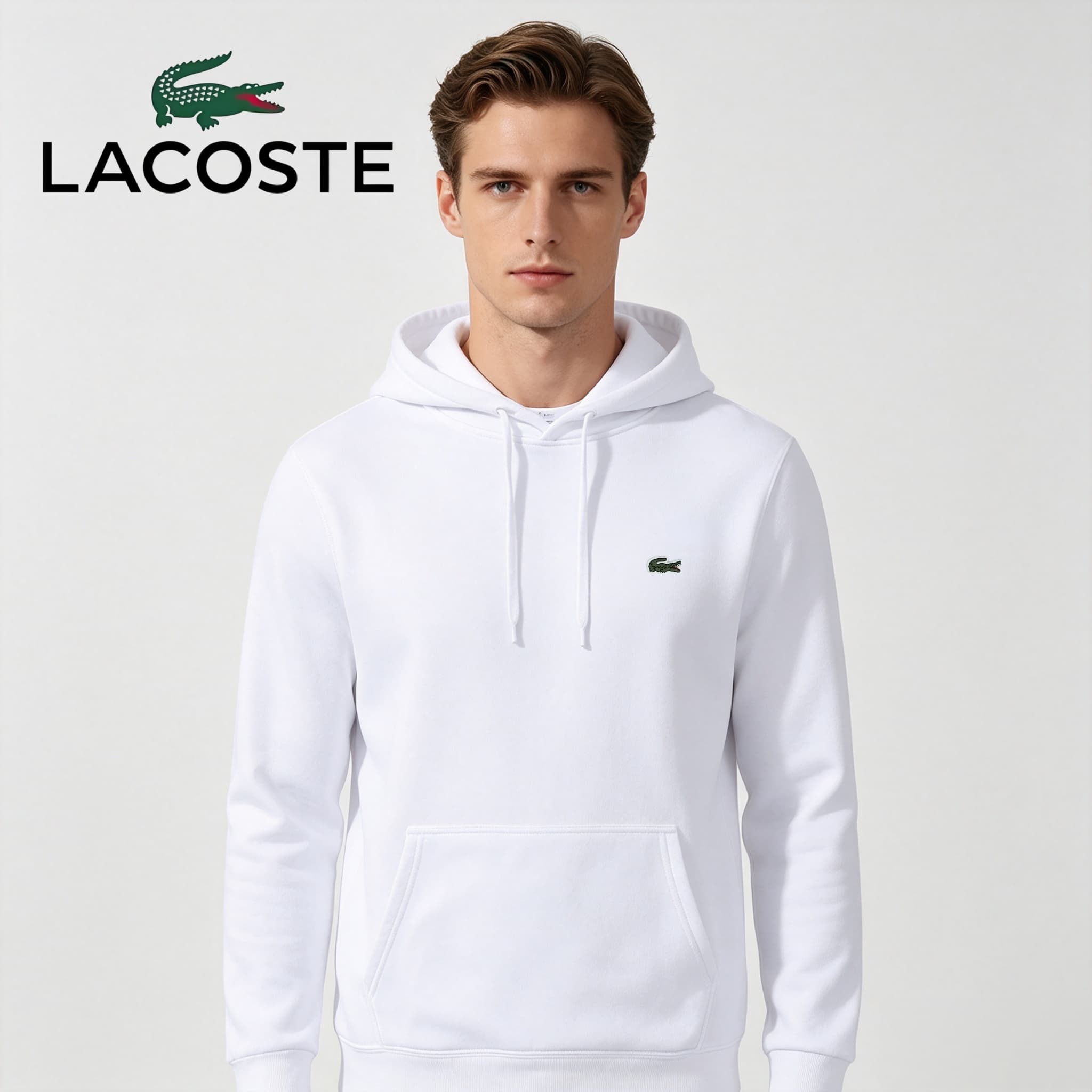 LACOSTE, Sweat à capuche homme, Printemps, Haut brodé crocodile de haute qualité, Sweat à capuche classique