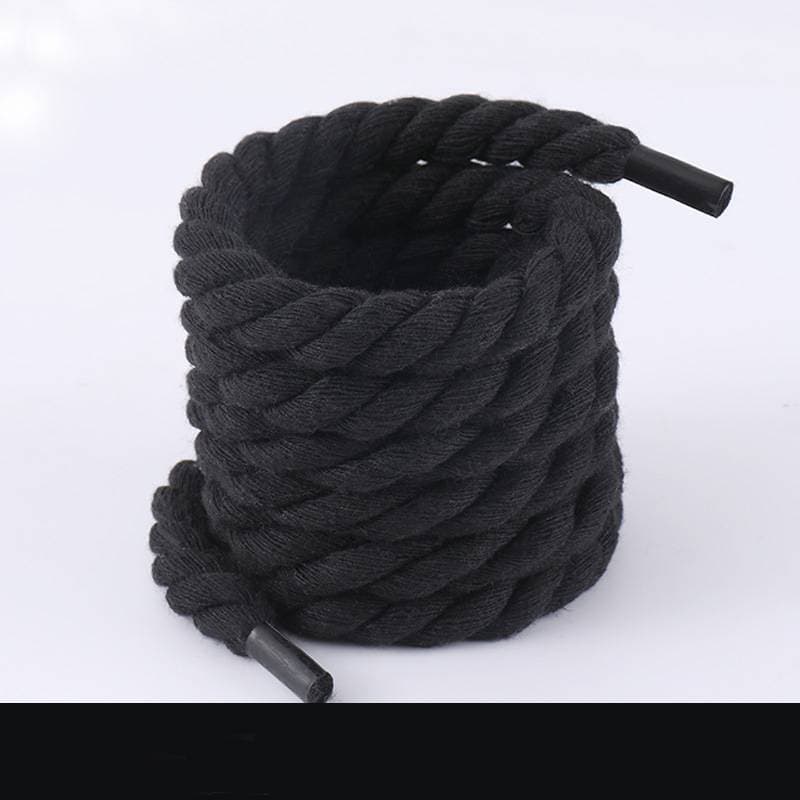 Lacets Un lacet à trois brins épais rond noir guerrier noir beige 7 mm