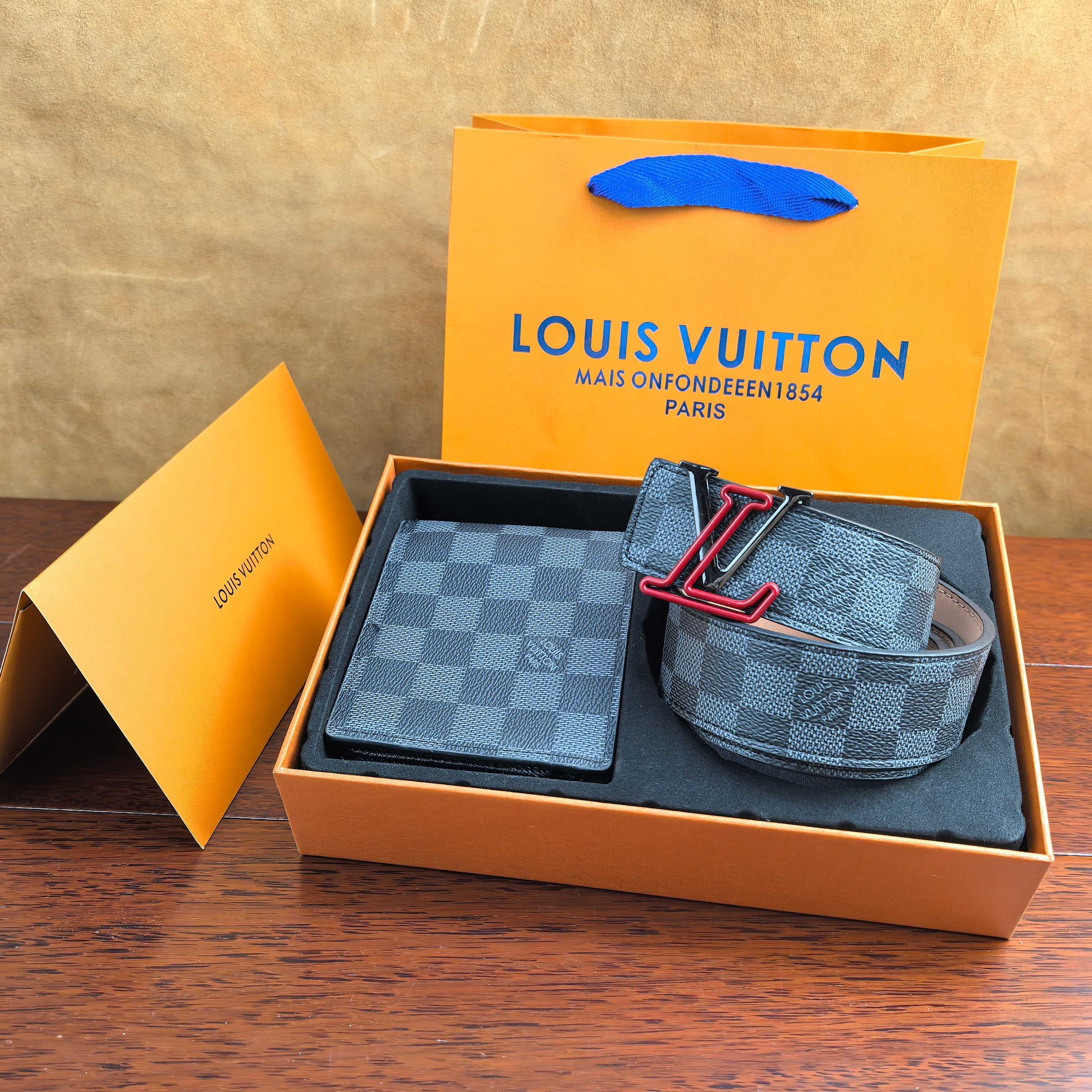 Coffret cadeau - Combinaison portefeuille et ceinture pour homme, luxueuse et tendance
