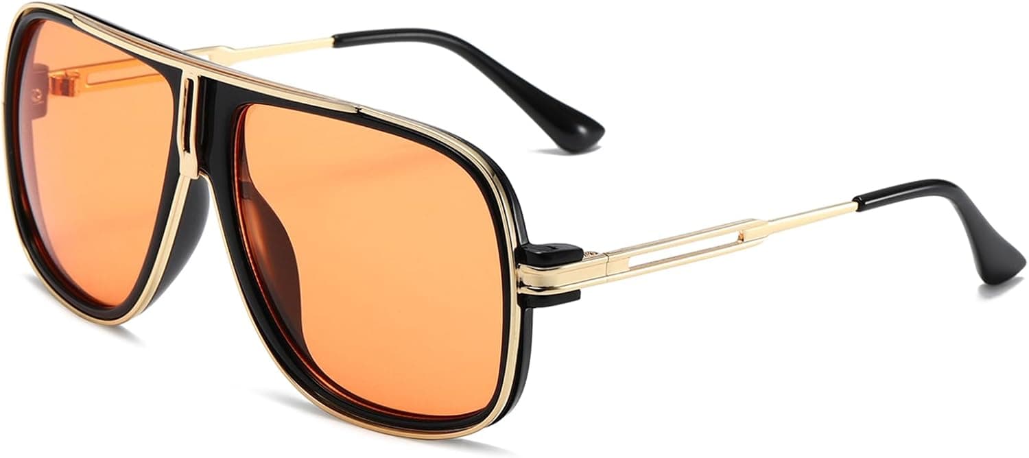 Retro 80s Vintage Pilot Sunglasses Metal Women Men Classic Eyewear Neutral Large Transparent Glasses