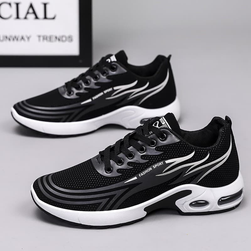 Men's in spring autumn, men's casual PU breathable sports shoes, fashionable and trendy air cushion work shoes