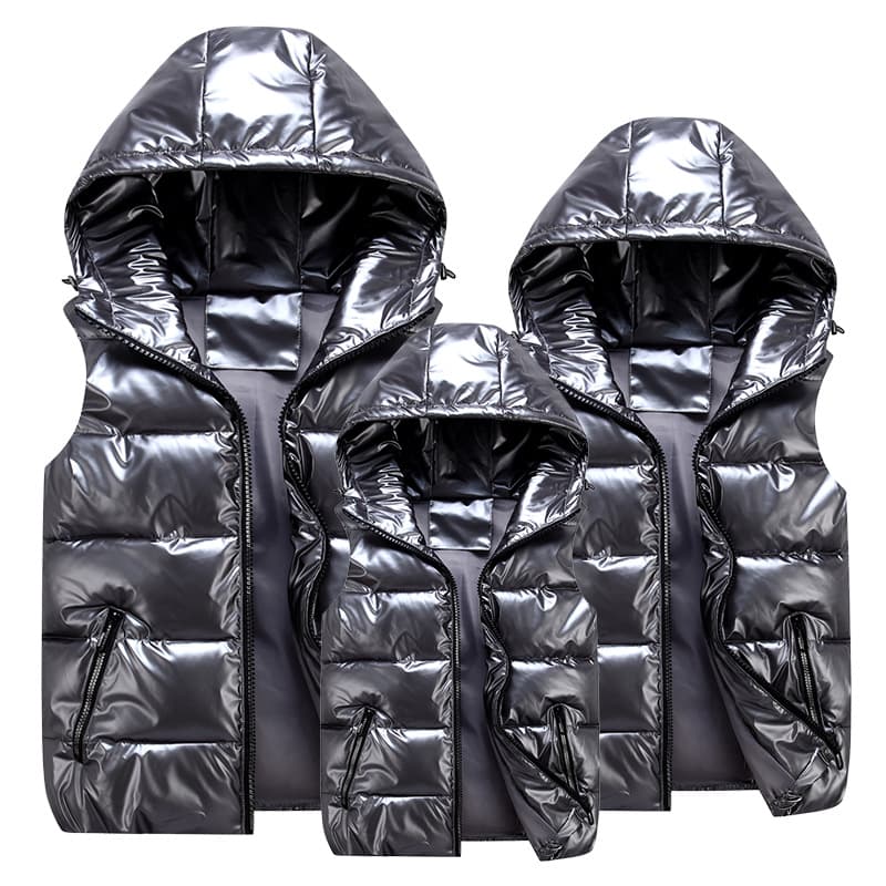 Women's fashion thickened hooded slim waistcoat cotton couple vest