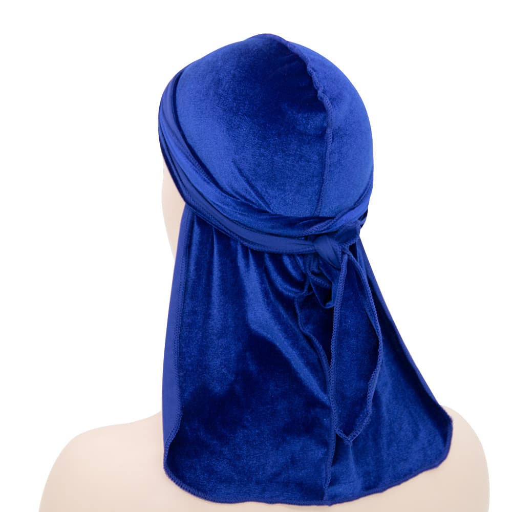 Chapeau de pirate unisexe en velours à longue queue, chapeau populaire à longue queue, durags en velours