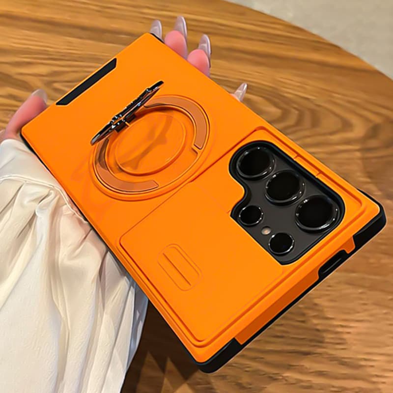 360°Rotating Hidden Metal Ring Holder Case For Samsung S25 Ultra S24 Plus S23 S22 S21 FE Hard PC Bumper Anti-Fall Phone