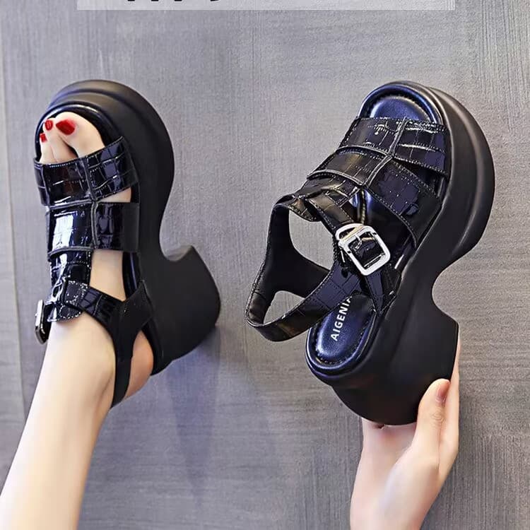 Leather Fashion Stepping On Shit Sports Casual Shoes Children Small Muffin Platform Sandals
