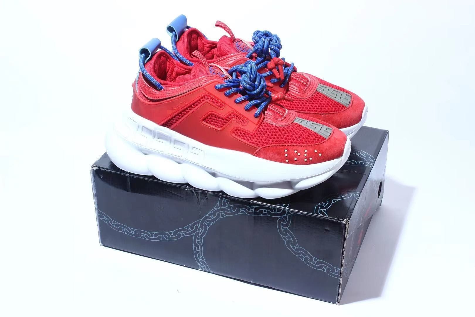 Chaussures de sport décontractées tendance Chain Reaction à tige basse, style rétro, polyvalentes, pour couples, semelle épaisse rehaussante et