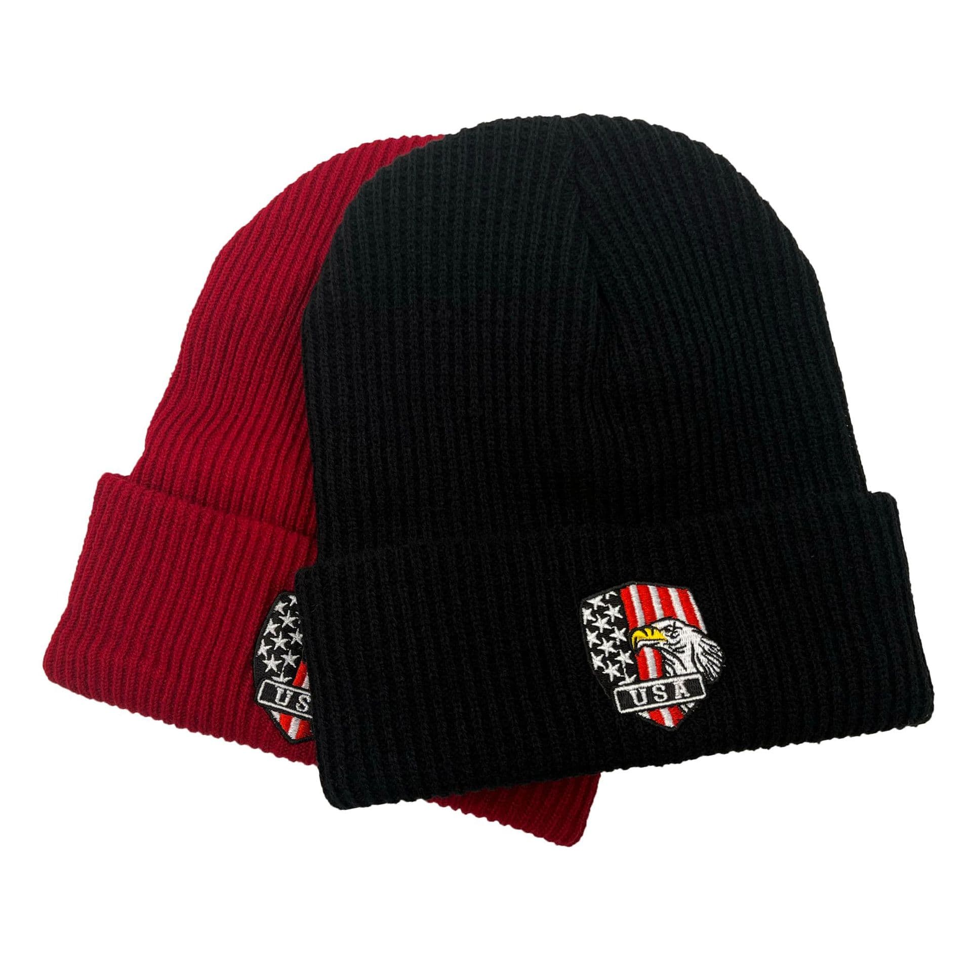 New American Flag USA Eagle Embroidered Men's and Women's Knitted Hat Autumn/Winter Warm Hooded Hat Knitted Hat Cold Hat