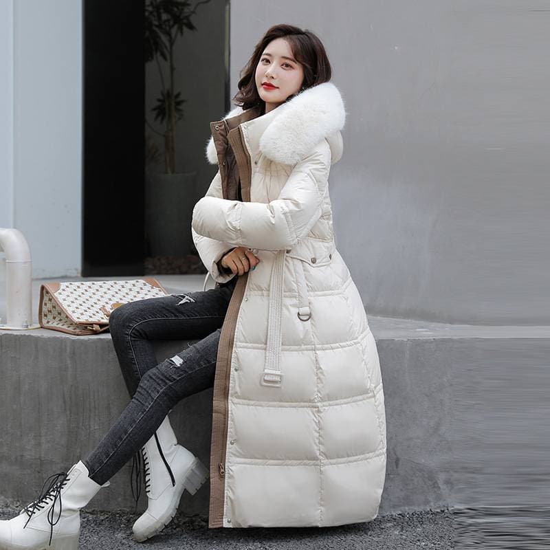 Manteaux d'hiver Veste matelassée en coton pour femmes Veste matelassée en coton Mi-longue Longueur genou Version coréenne Veste matelassée en co