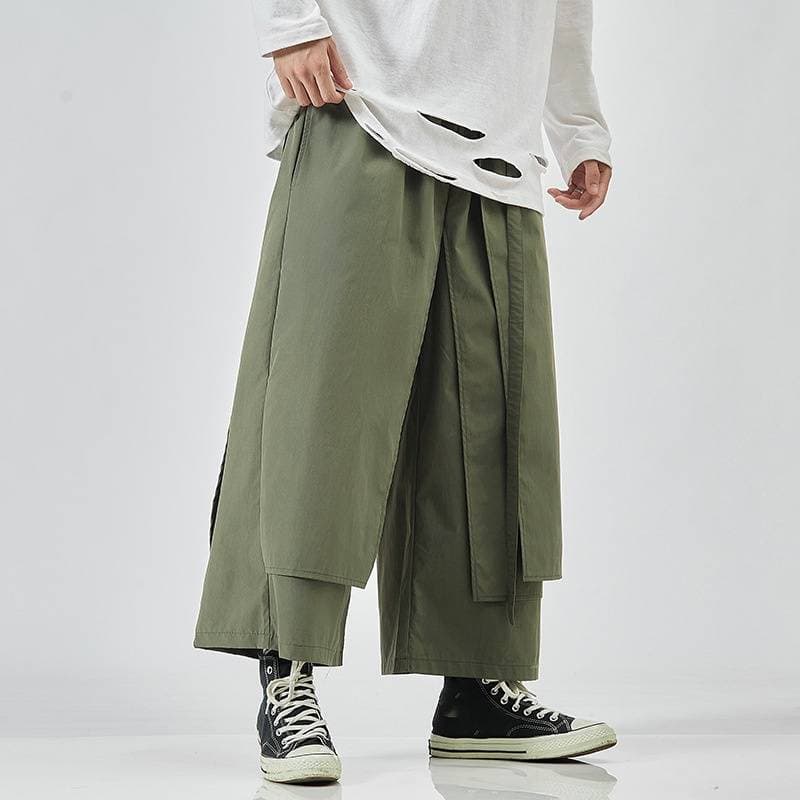Men's Clothing New Style Men's Casual Loose Large Size Nine Point Trousers Trousers Wide Leg Trousers