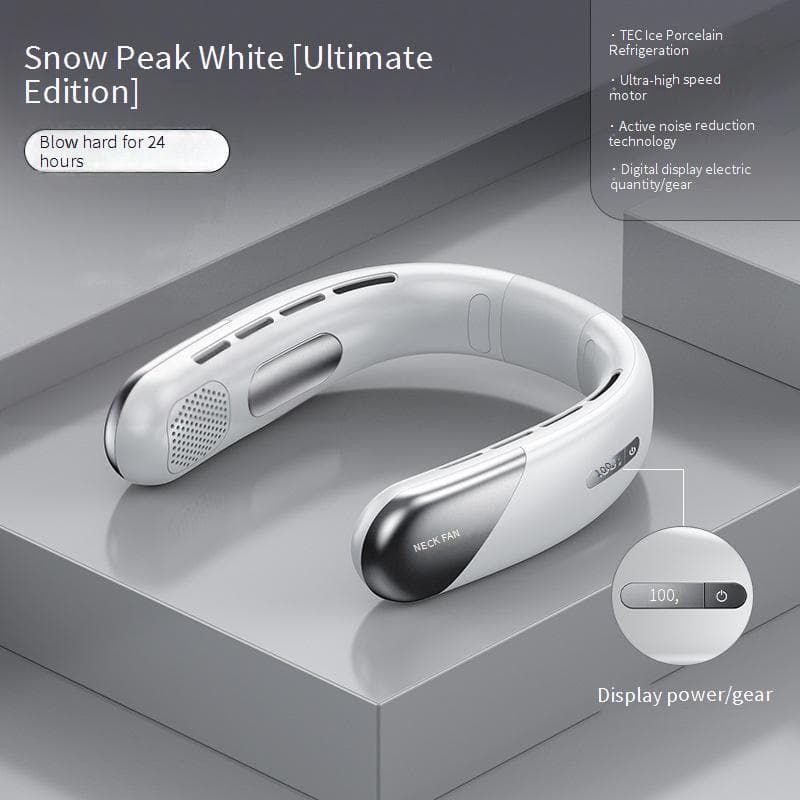 Bladeless Neck Fan - USB Rechargeable With Digital Display & Portable Cooling For Outdoor​