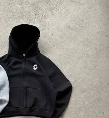 Ensemble de survêtement unisexe brodé à fermeture éclair, ensemble sweat-shirt style hip-hop urbain