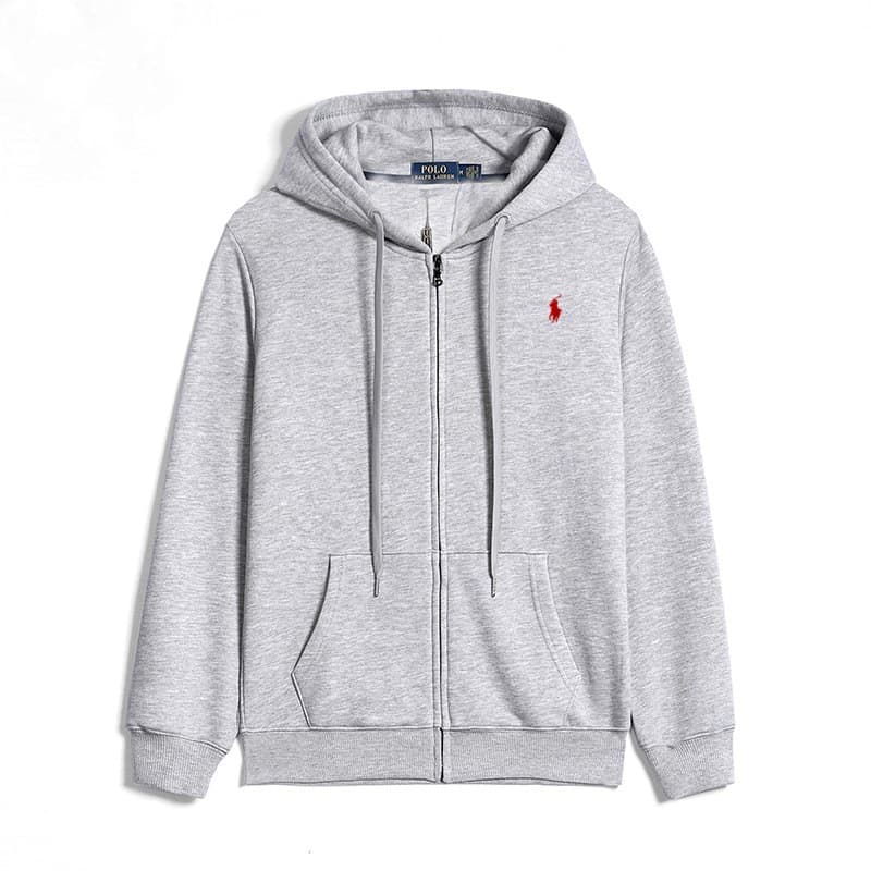 Sweat à capuche décontracté à fermeture éclair et logo poney brodé pour homme de la marque tendance Polo Paul de Laf RL