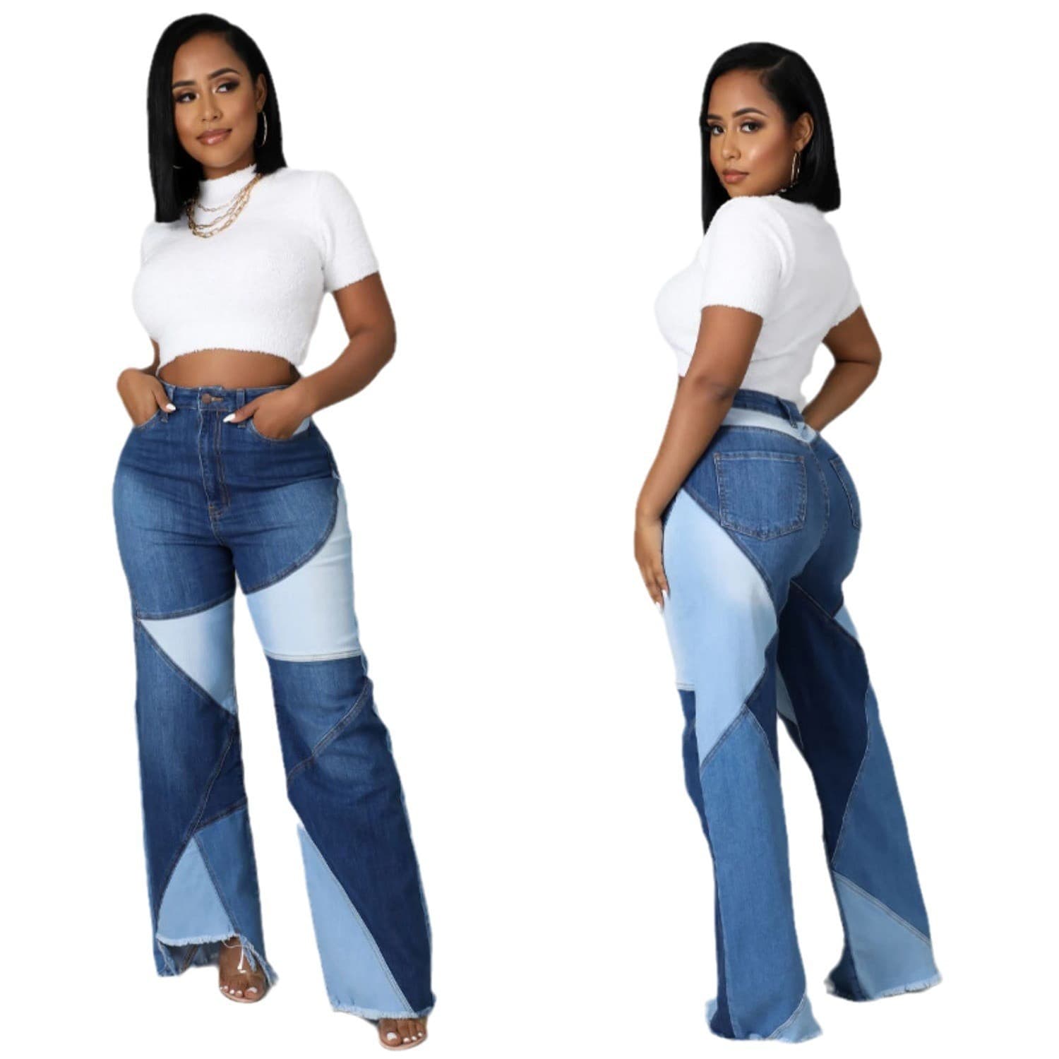 Women's Clothing Selected Straight High Waist High Elastic Bell Bottom Trousers For Women