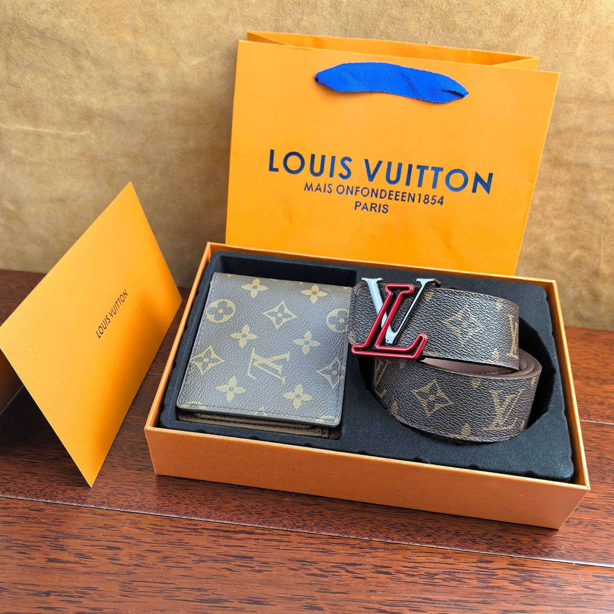 Ensemble portefeuille ceinture tendance V Grid, portefeuille vieillissant