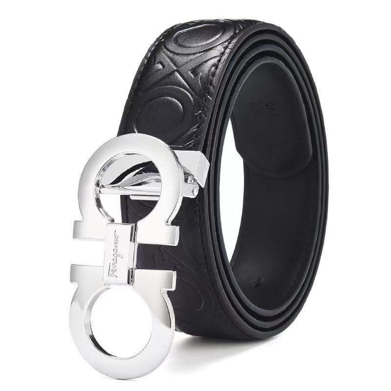 Ceinture en cuir à boucle lisse pour homme, style business, haut de gamme, tendance, élégante et durable