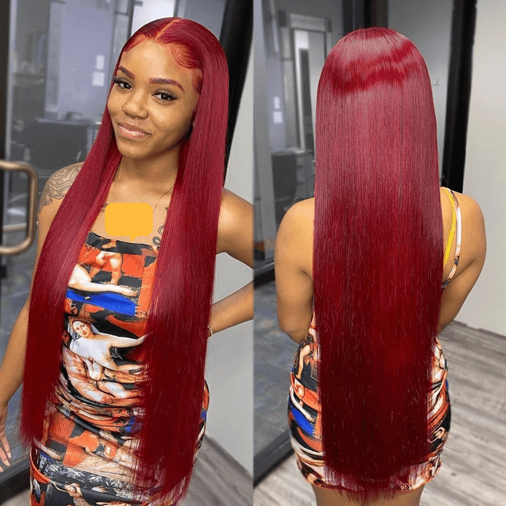 99J Burgundy Lace Front Wig Human Hair Wigs Colored Red Highlight Brown Straight Blonde 613 HD Lace Frontal Wig Human Hair 13x4