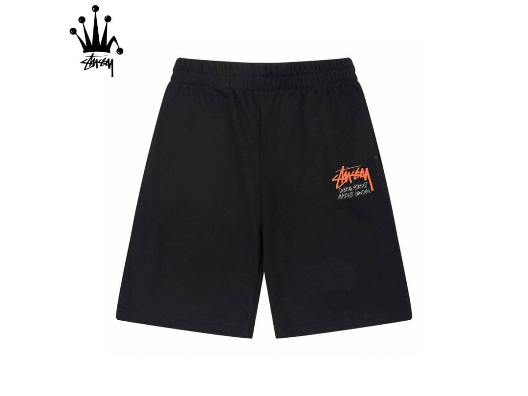 Stussy Modern City London Pattern Letter Printed Loose, Casual, Comfortable, Versatile Cotton Shorts For Men And Women