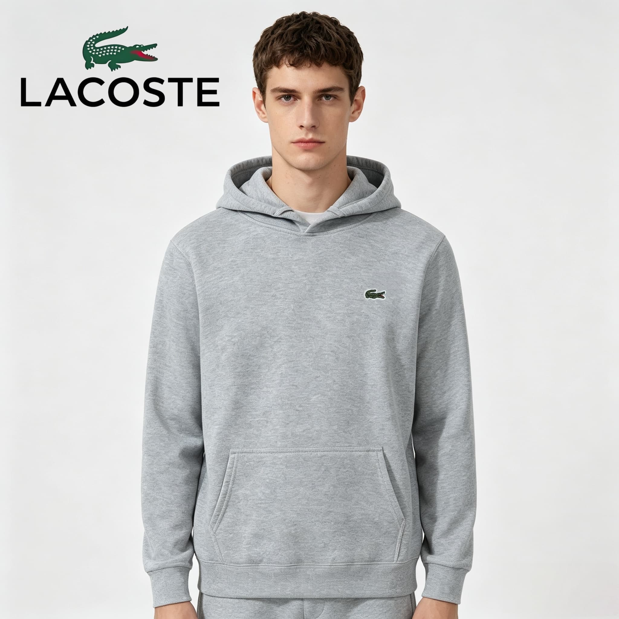 LACOSTE, Sweat à capuche homme, Printemps, Haut brodé crocodile de haute qualité, Sweat à capuche classique