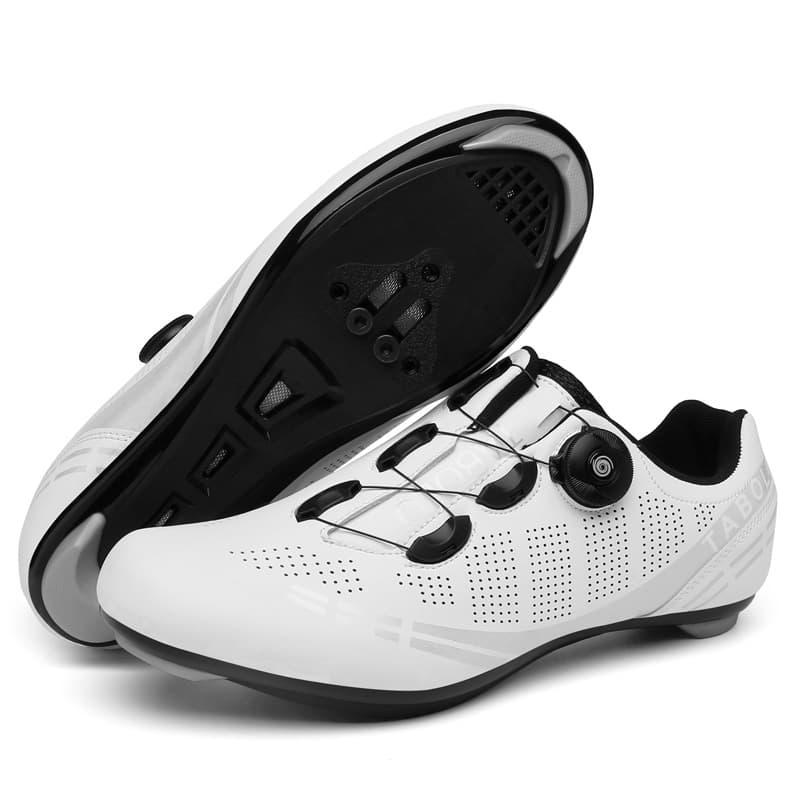 New Style Cycling Shoes With Locks, Double Buckle Lock Shoes, Men's And Women's Road Bicycle Power Shoes, Hard Bottom Mountain Bike Rubber Bottom