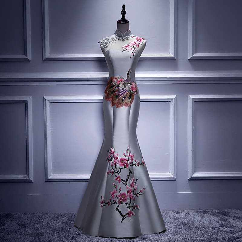 Women's new spring and summer Chinese style improved dignified and elegant long fishtail dress skirt for women wholesale