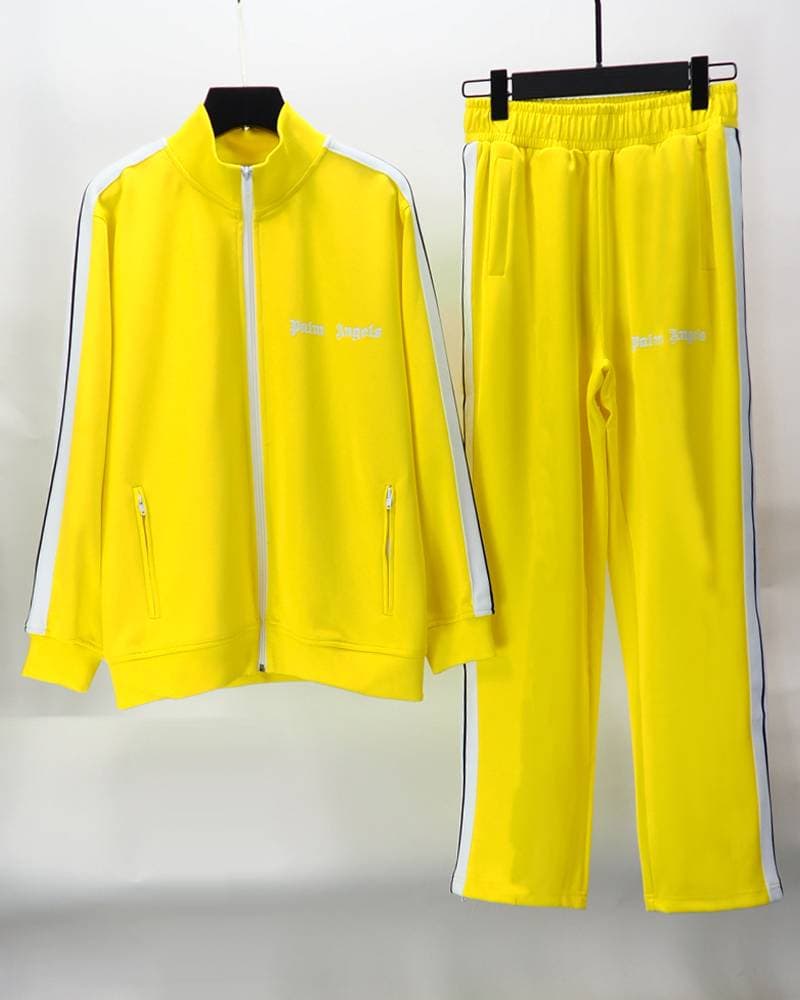 Ensemble de sport à rayures latérales pour homme, 2 pièces, pull, manteau, pantalon décontracté