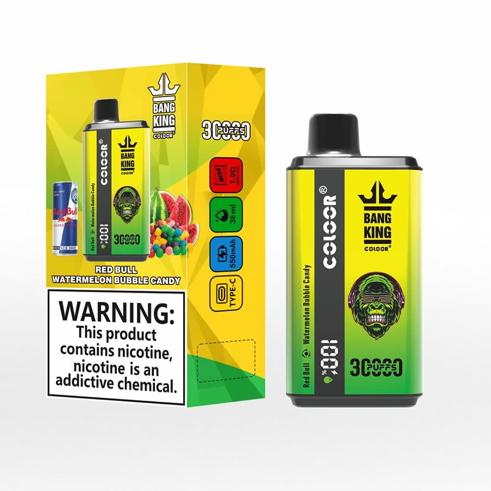 Bang King 30 000 bouffées, une cigarette électronique jetable, deux saveurs, 12 saveurs fruitées, capacité de 36 ml, batterie de 550 mAh