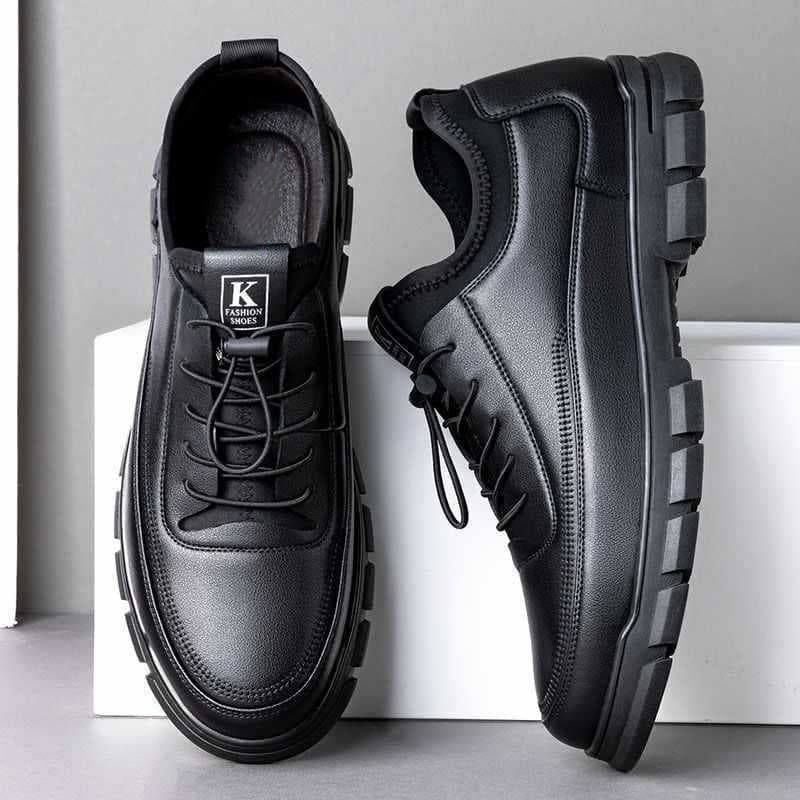 Men's Leather Shoes 2025.1 New Style Single Cotton British-style Business Leather Shoes