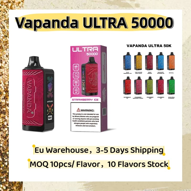 Cigarette électronique originale Vapanda Ultra 50000 bouffées, boîte de 50 000 bouffées, cartouches jetables