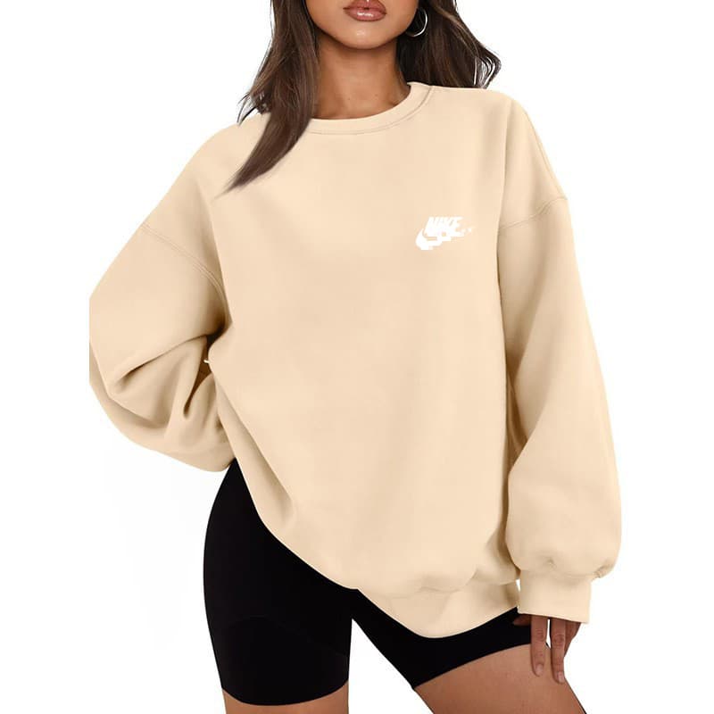 Sweat-shirt ample à col rond pour femme, imprimé de marque tendance printemps, automne et hiver