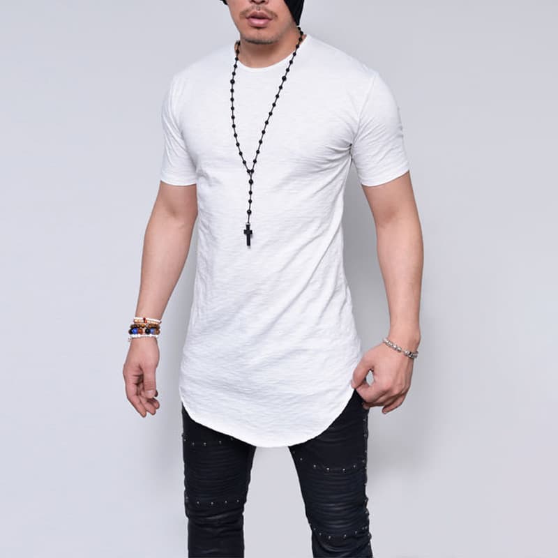 Men's Slim Fit Bamboo Cotton T-Shirt - Casual Round Neck Short Sleeve Tee (Breathable & Lightweight, Half Sleeve Option)