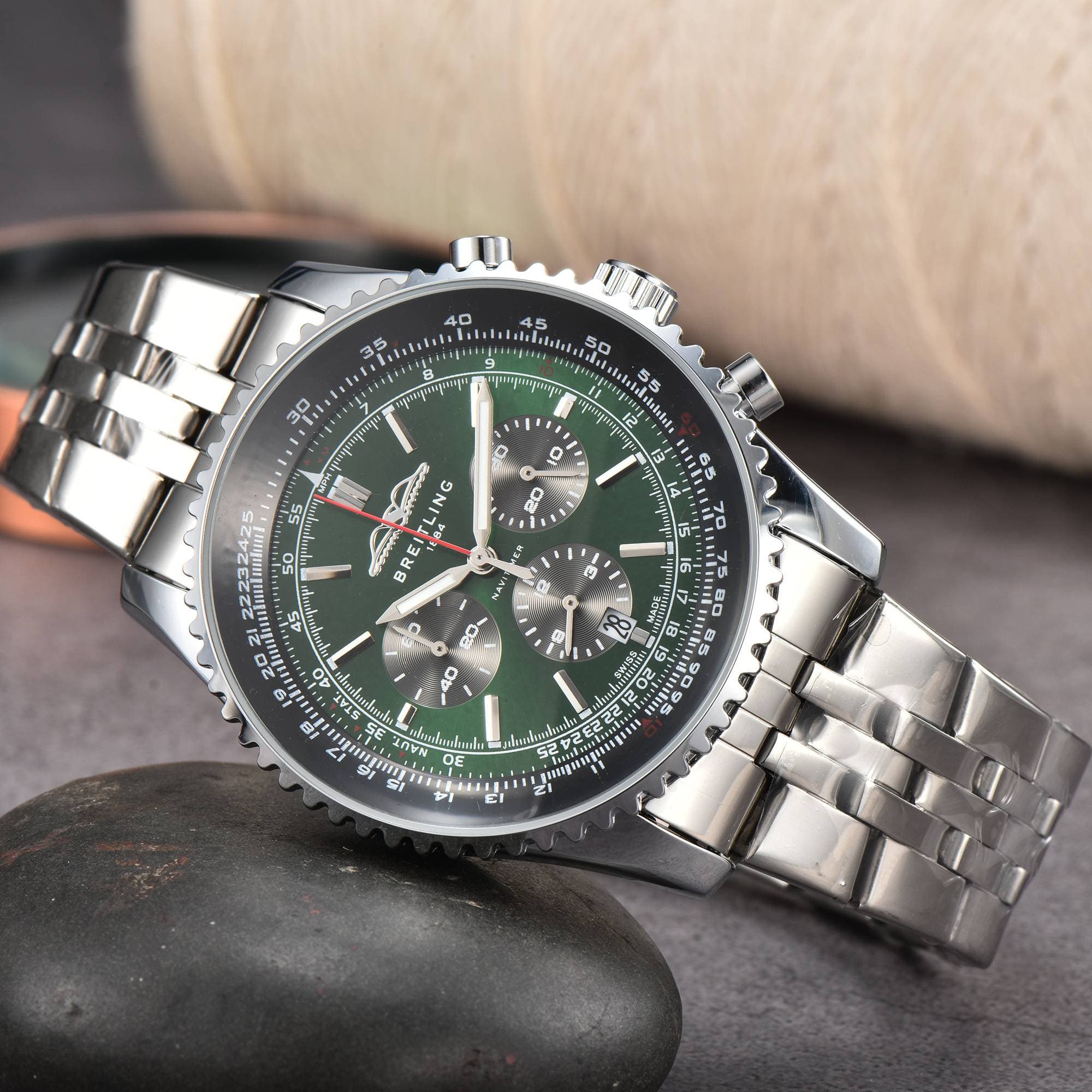 Chronographe d'aviation montre mécanique hommes cadran panda généreux mode modèles d'affaires classiques