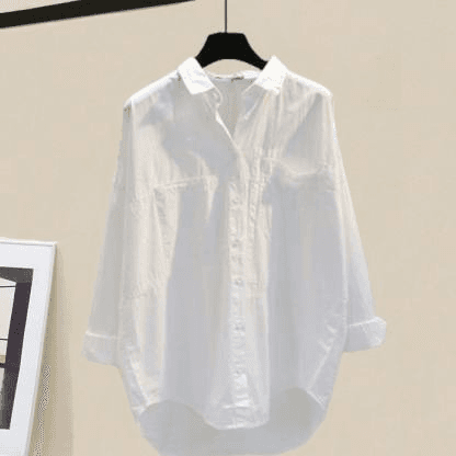Women's Clothing White Shirt Retro Design Niche Spring And Autumn Small Fresh Regular Sleeve Top
