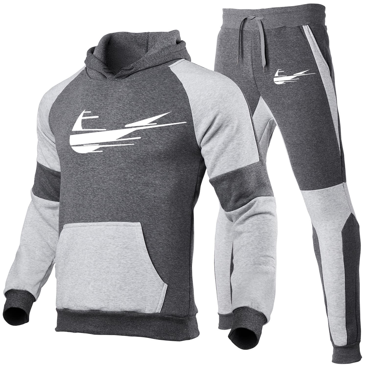 2023 nouvelle couleur contraste marque de mode impression ensemble hommes taille européenne blanc contraste panneau vêtements de sport mode deux pi