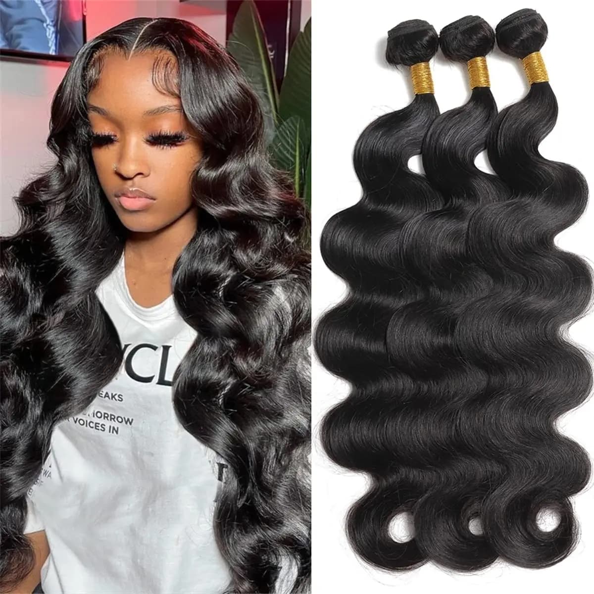 18 20 22 24 Inch Brazilian Virgin Human Hair Body Wave 3 Bundles