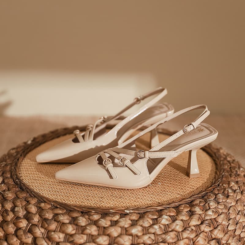 MTX Grape Mom Huizhou Genuine Leather High Heels Single Shoes 2025 Spring Style Sandals Women's Summer
