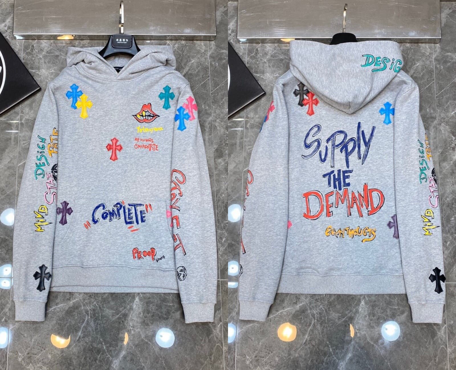 Sweat à capuche Chrome Hearts Cross, version correcte 25ss, polyvalent et tendance, vente en gros