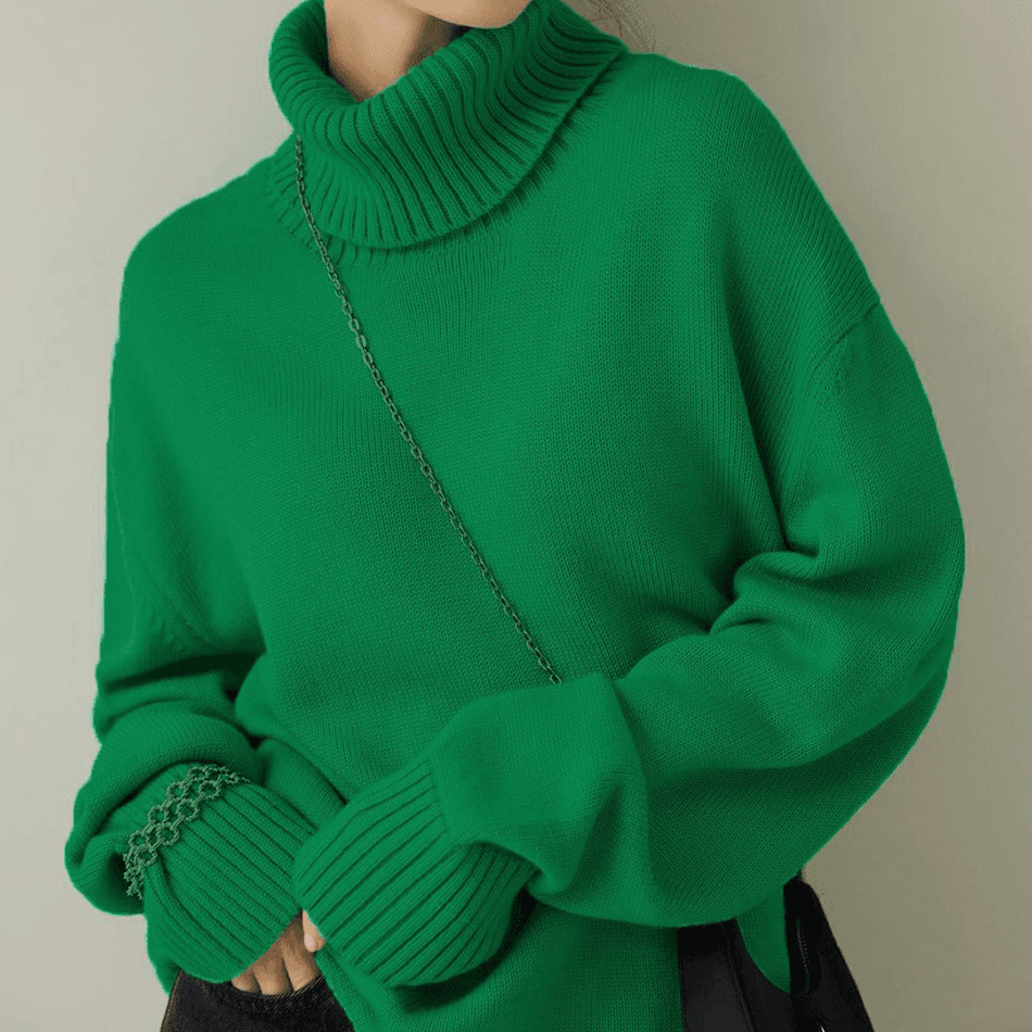 Women's knitted turtleneck sweater