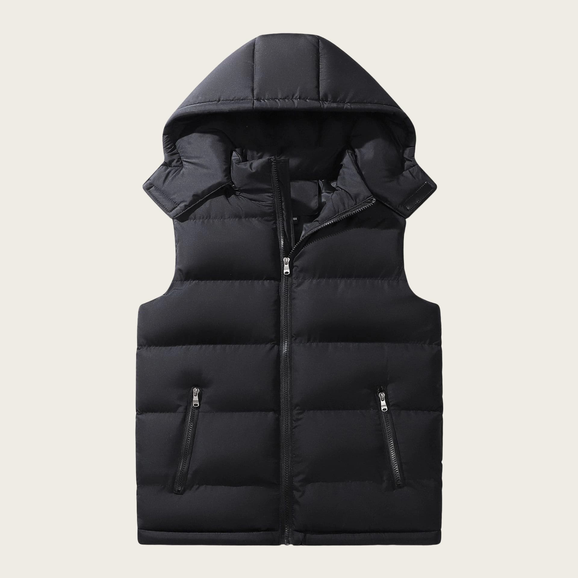 Men's Sleeveless Quilted Vest Jacket - Oversized Casual Padded Waistcoat For Autumn & Winter (Black, Navy Blue)