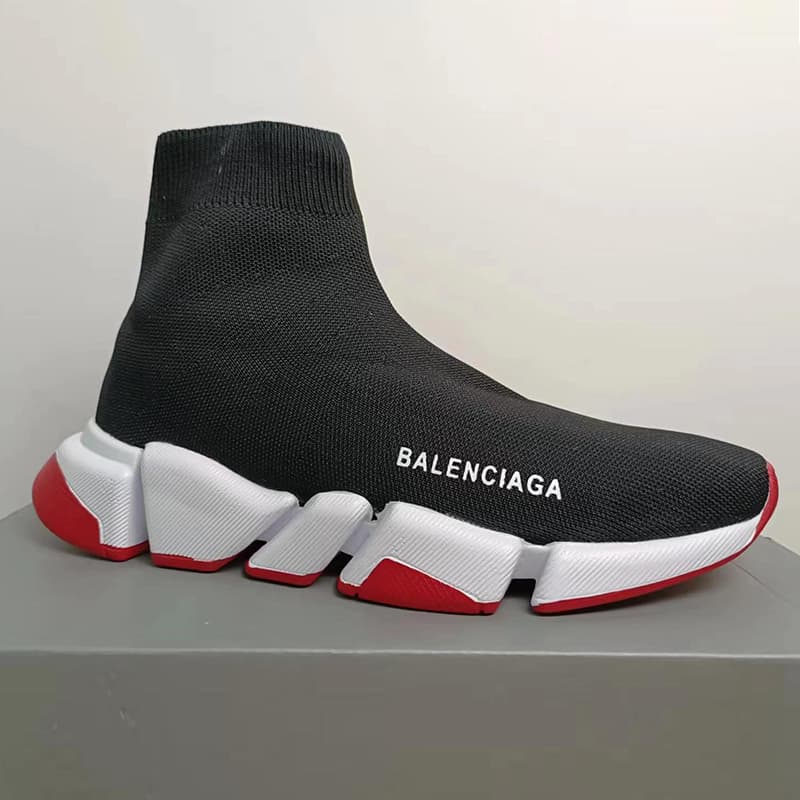Chaussures chaussettes Baskets décontractées Hommes Femmes Speed Trainer Triple Noir Graffiti Blanc Bleu Rouge Semelle transparente Volt À lacets