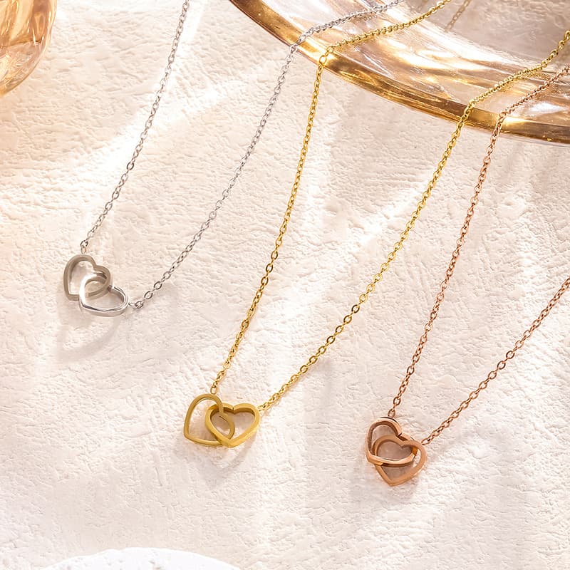 Lady Heart Shape Titanium Steel Wholesale Pendant Necklace