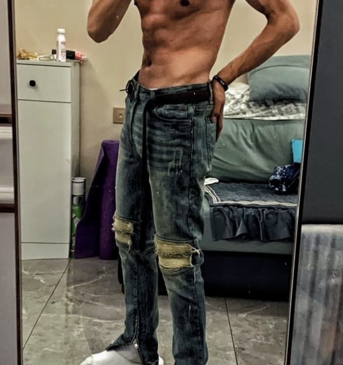 Dark Rock Hip-hop Style Men's Oversize Straight Jeans Loose Fit Letter Star Print Pencil Pants