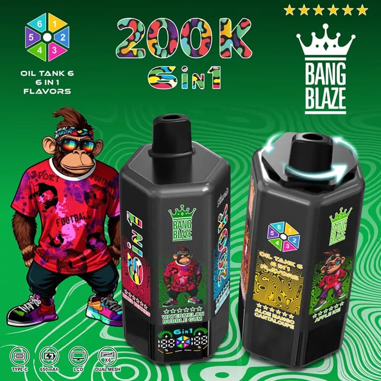 Bang Blaze 200K Vape – 6 saveurs en 1, 200 000 bouffées | Appareil multi-saveurs