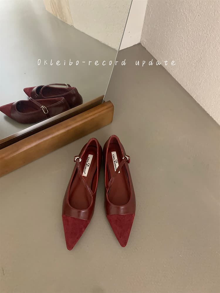 Women's fashion spring and autumn new soft bottom pointed low heel Mary Jane women's shoes