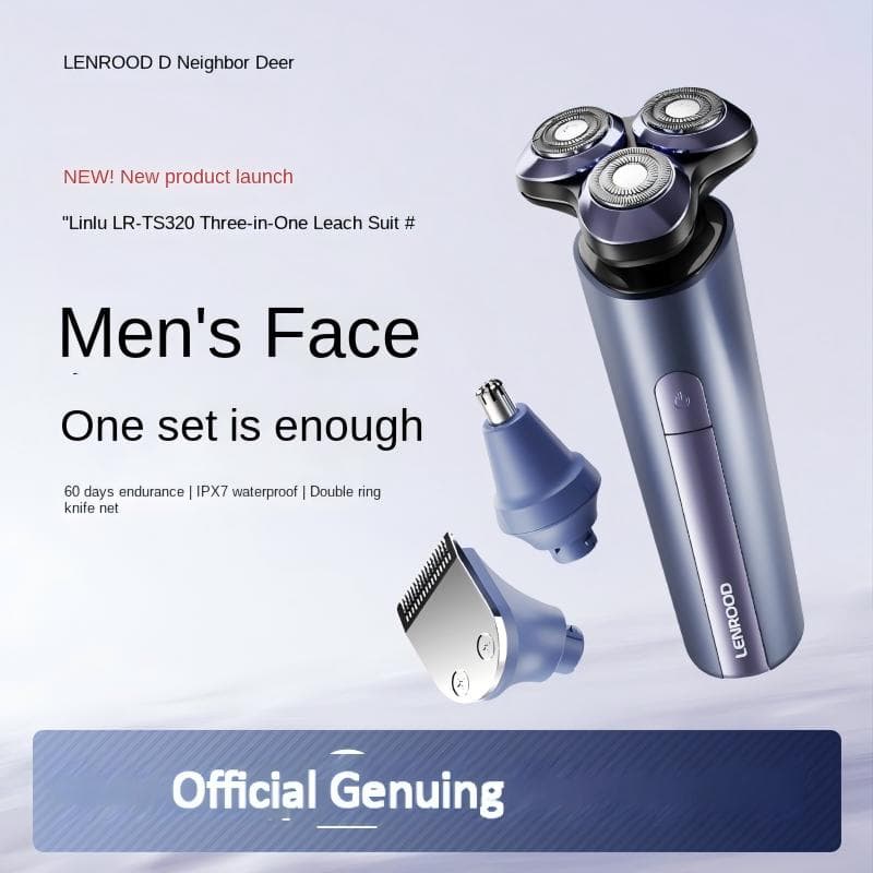 Lenrood Men’s Electric Razor — 3D Floating Head, Easy-to-Use Facial Shaver, Fully Washable | Model LR-TS320