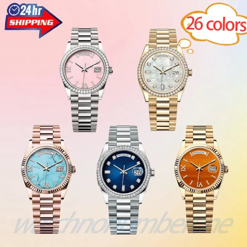 Wristwatches Mens Automatic Mechanical Watches 36/41mm 904L Full Stainless Steel Diamond Bezel Waterproof Luminous Gold Watch Montre De Luxe Tw