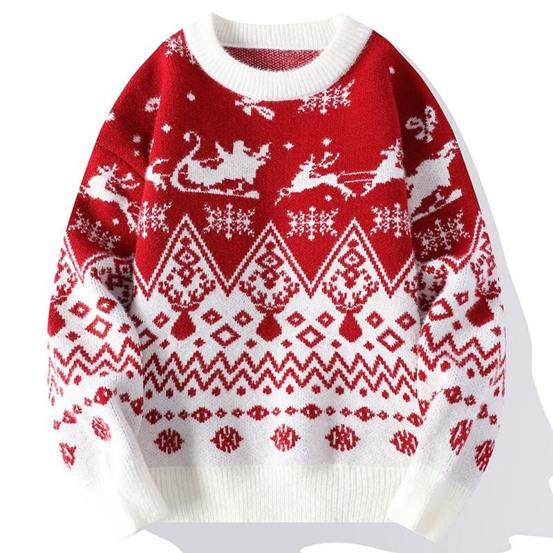 Men’s Casual Knit Sweater – Long Sleeve Crewneck Pullover, Loose Fit, Wrinkle-Resistant (M-4XL, Black/Red/Blue, Machine Washable)​