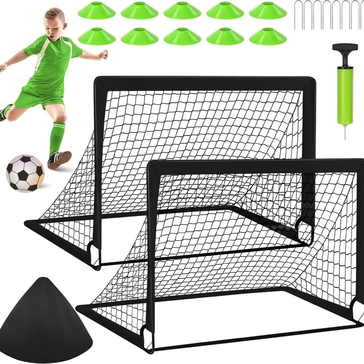 Kids Soccer Goal Set - Football Training Net For Beginners With Multiple Color Options​