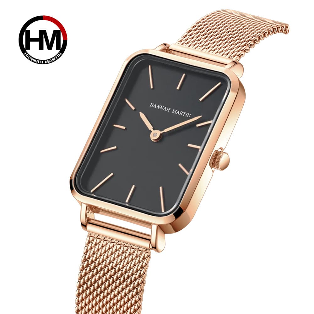 Japanese movement light luxury plate women's watch minimalist waterproof business dw small square
