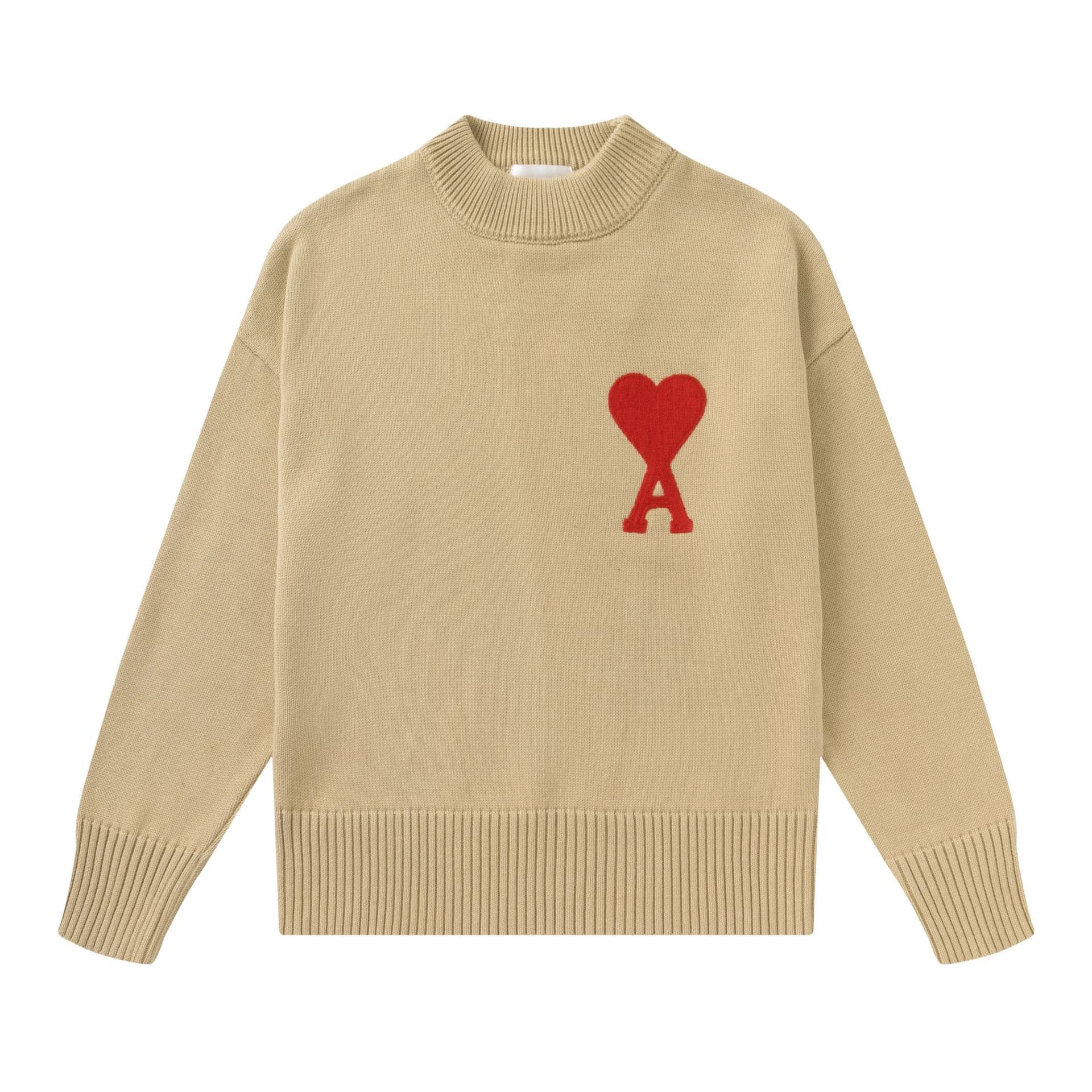 Pull à col rond pour homme 24 pièces avec broderie en forme de cœur