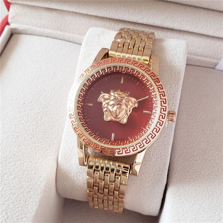 Montre à quartz classique de marque de luxe avec grand logo pour femme, cadeau de Noël